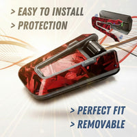 Glossy forged carbon decal sticker for Cardo Packtalk Edge device, featuring a sleek, high-quality design by MC Motoparts.