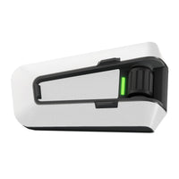 Matte white vinyl decal wrap for Cardo Packtalk Edge motorcycle communication device by MC Motoparts, solid color series.