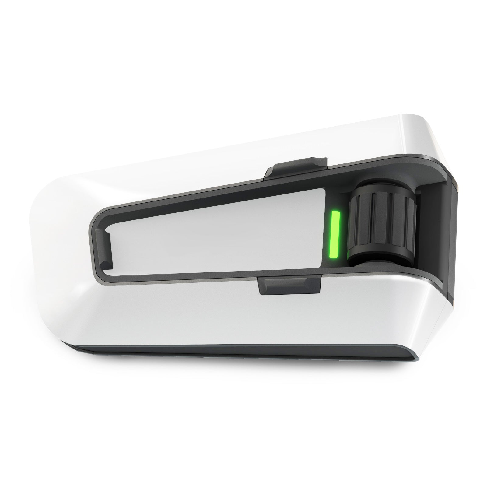 Glossy white vinyl decal wrap for Cardo Packtalk Edge, solid color series sticker by MC Motoparts, designed for customization.