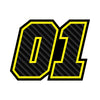 Personalize Custom MX Dirt Bike Motorcycle Racing Number Stickers - Carbon Fiber Style