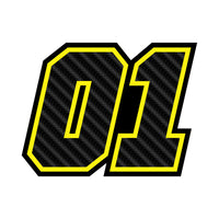 Personalize Custom MX Dirt Bike Motorcycle Racing Number Stickers - Carbon Fiber Style