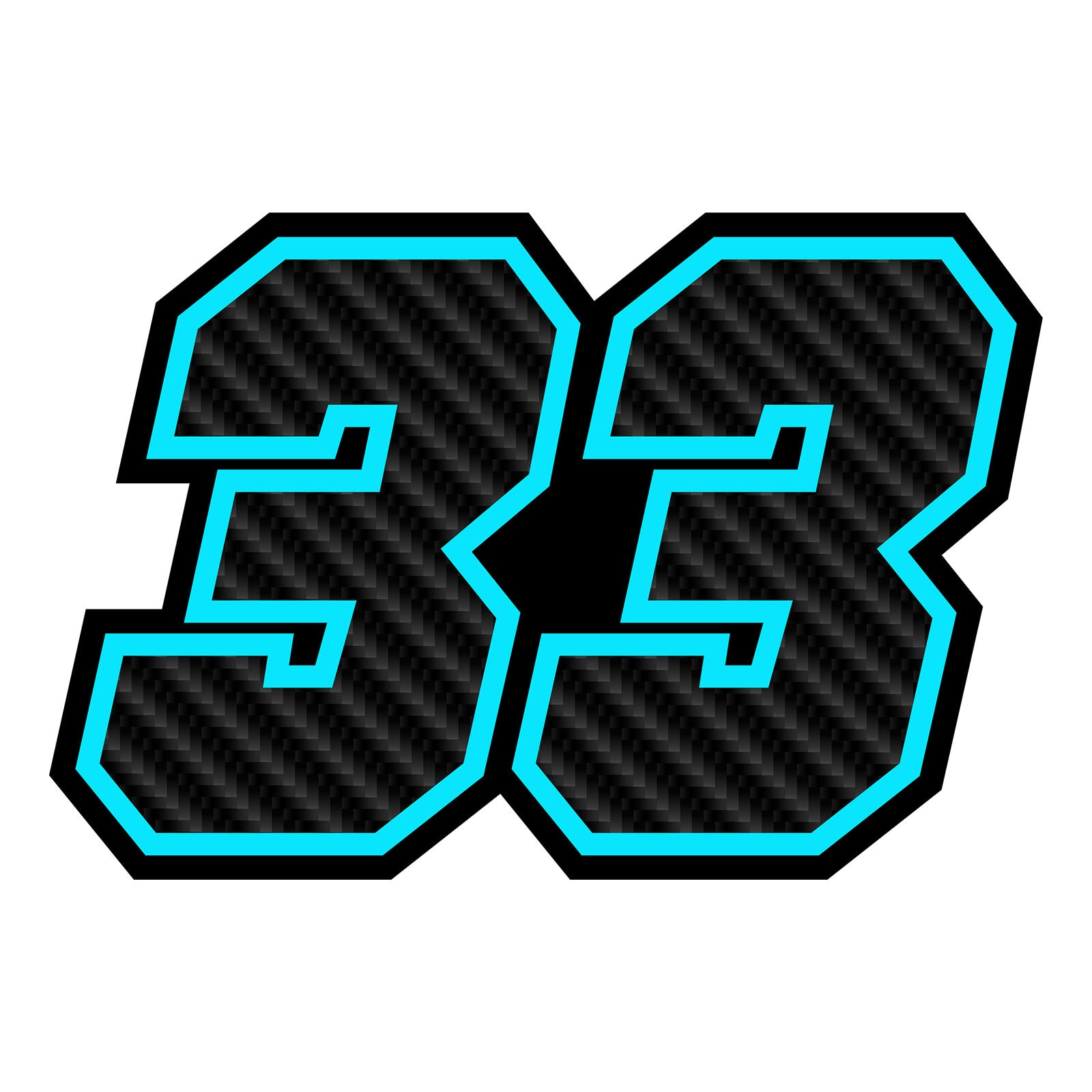 Personalize Custom MX Dirt Bike Motorcycle Racing Number Stickers - Carbon Fiber Style