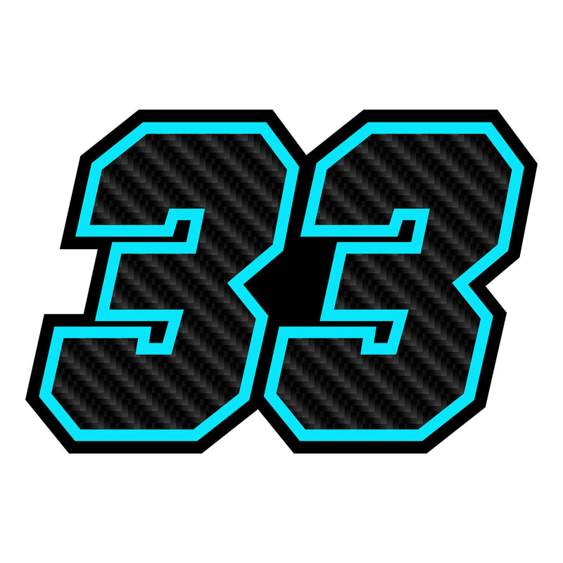 Personalize Custom MX Dirt Bike Motorcycle Racing Number Stickers - Carbon Fiber Style