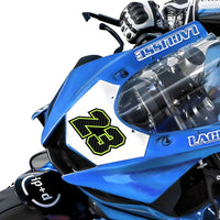 Personalize Custom MX Dirt Bike Motorcycle Racing Number Stickers - Carbon Fiber Style