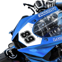 Personalize Custom MX Dirt Bike Motorcycle Racing Number Stickers - Carbon Fiber Style