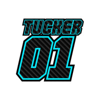 Personalize Custom MX Dirt Bike Motorcycle Racing Number Name Stickers - Carbon Fiber Style