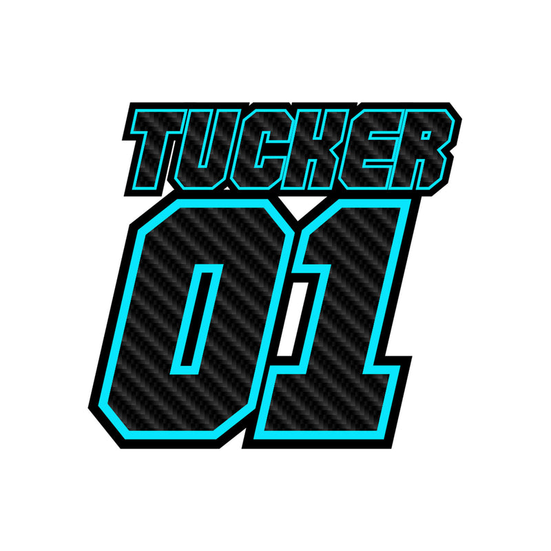 Personalize Custom MX Dirt Bike Motorcycle Racing Number Name Stickers - Carbon Fiber Style