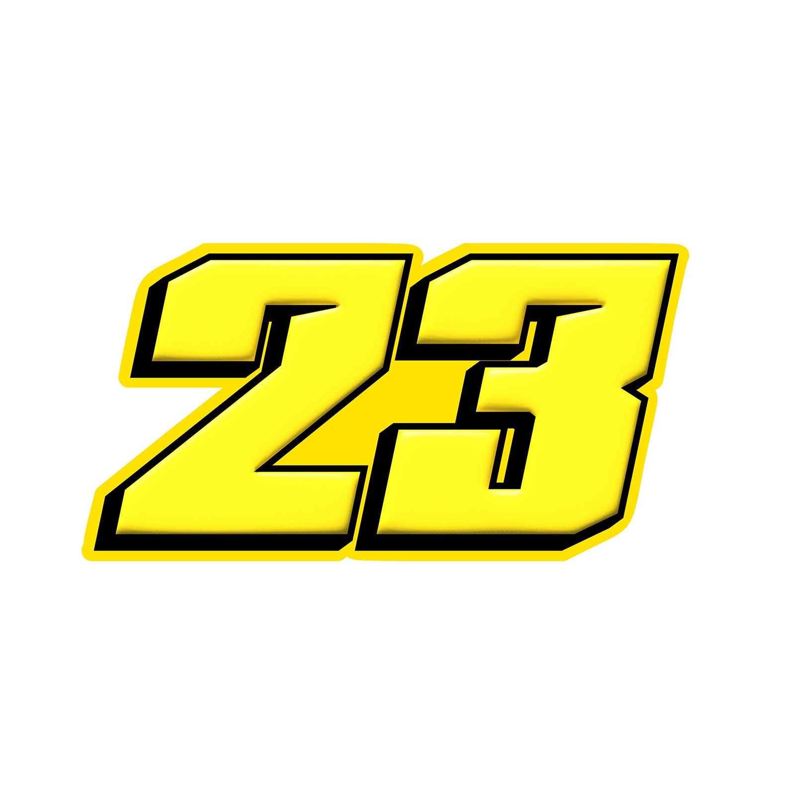 Set of three black custom racing number stickers for dirt bikes and motorcycles, featuring T23 solid color style vinyl decals.