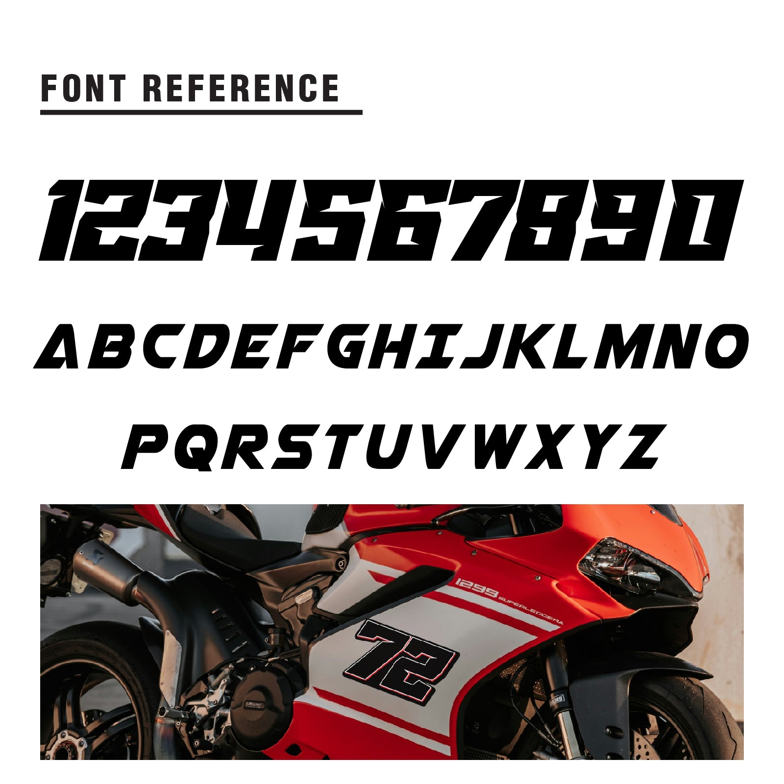 Close-up of MC Motoparts custom racing number sticker in solid color, designed for dirt bikes, motocross, and motorcycles.