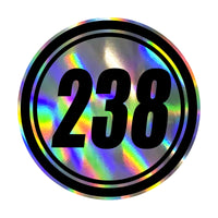 Custom Holographic Racing Number Stickers for Cars (Set of 2) - RCC001
