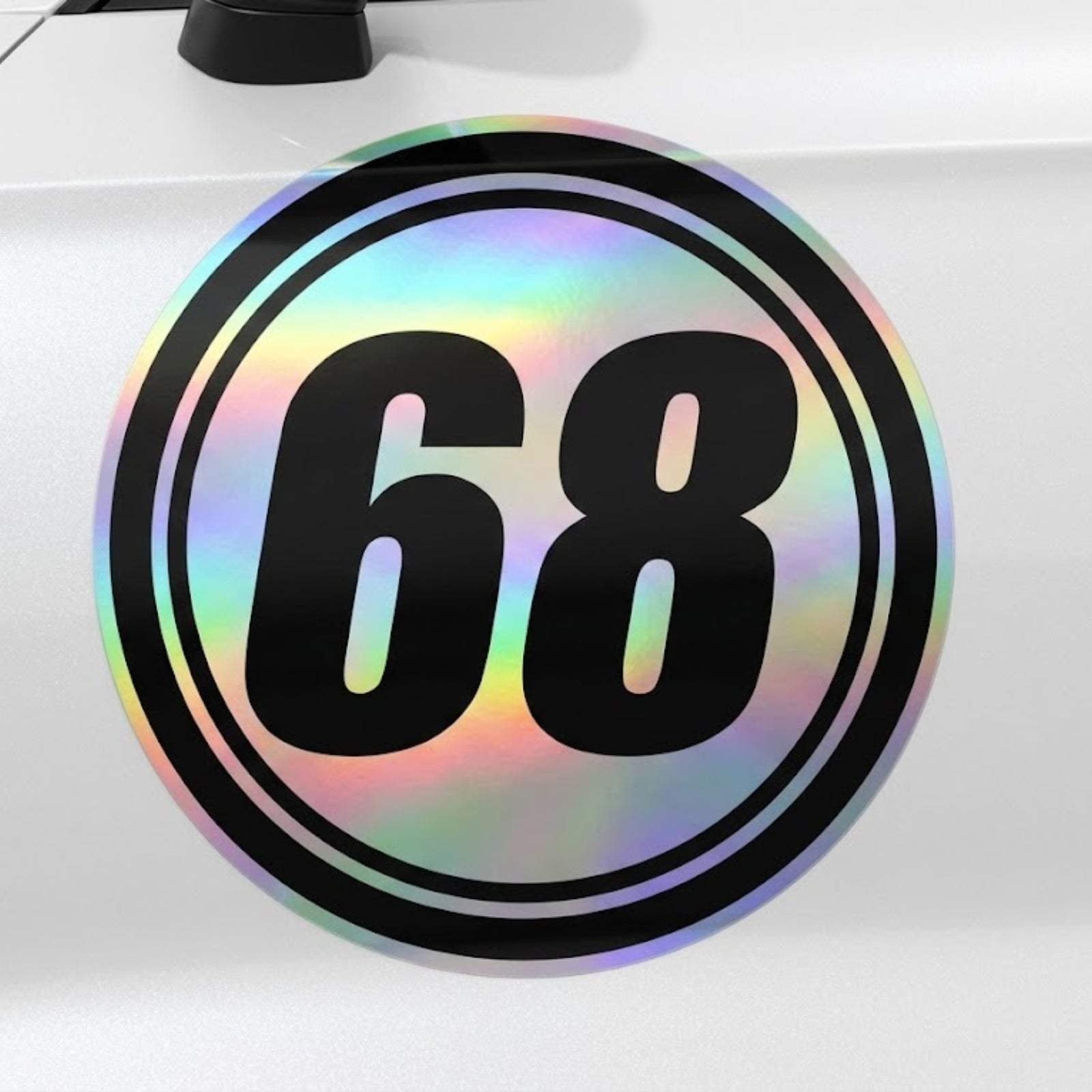 Custom Holographic Racing Number Stickers for Cars (Set of 2) - RCC001
