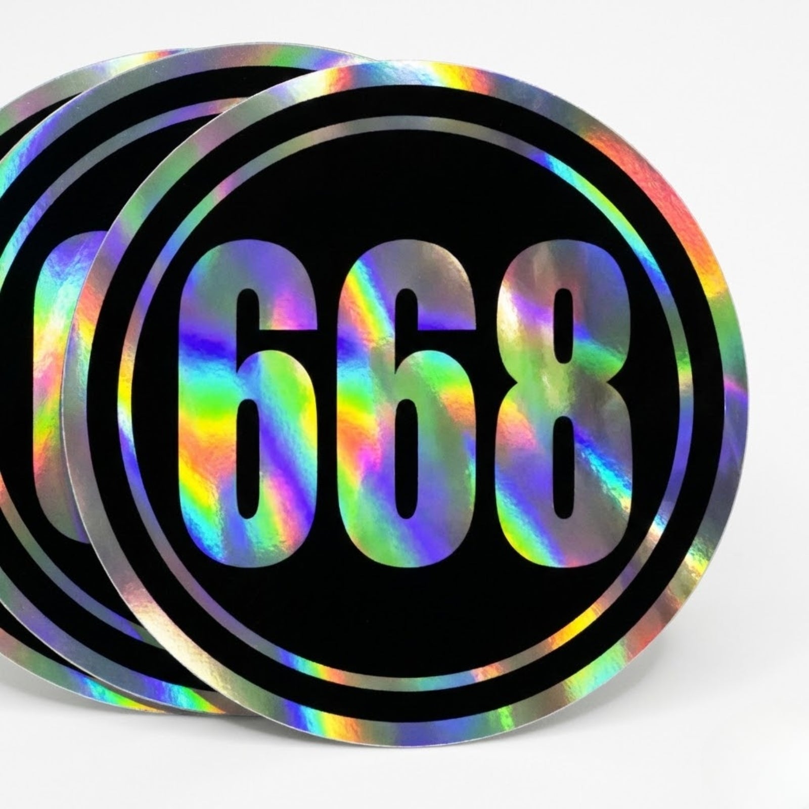 Custom Holographic Racing Number Stickers for Cars (Set of 2) - RCC002