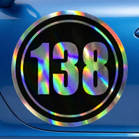 Custom Holographic Racing Number Stickers for Cars (Set of 2) - RCC002