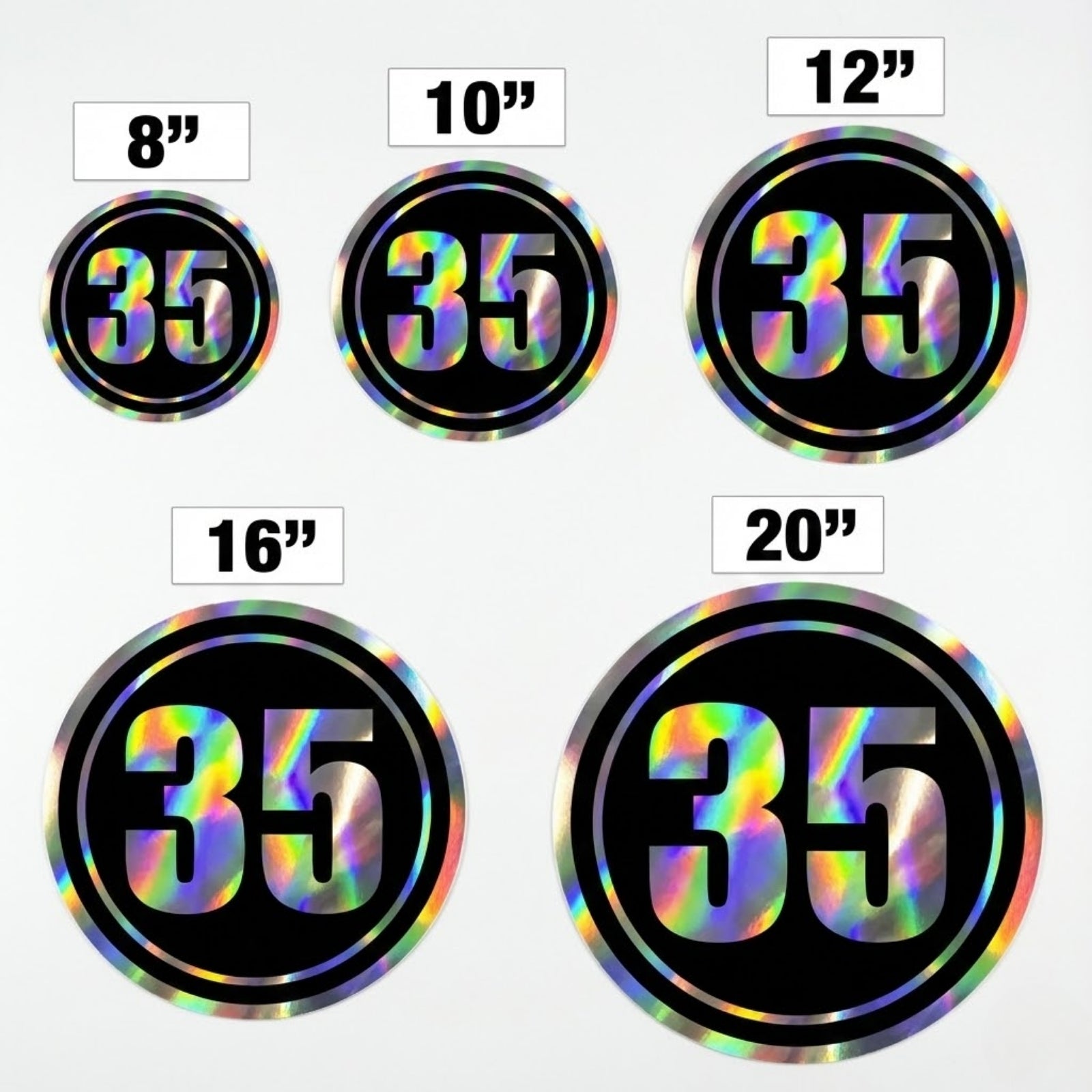 Custom Holographic Racing Number Stickers for Cars (Set of 2) - RCC002