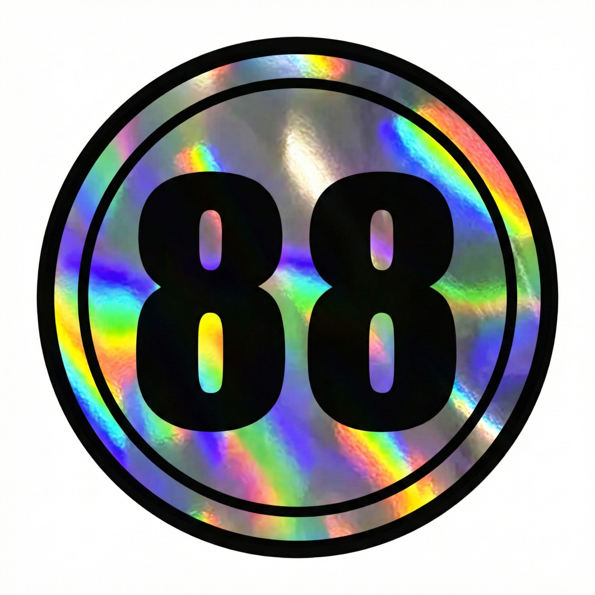 Custom Holographic Racing Number Stickers for Cars (Set of 2) - RCC003