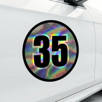 Custom Holographic Racing Number Stickers for Cars (Set of 2) - RCC005