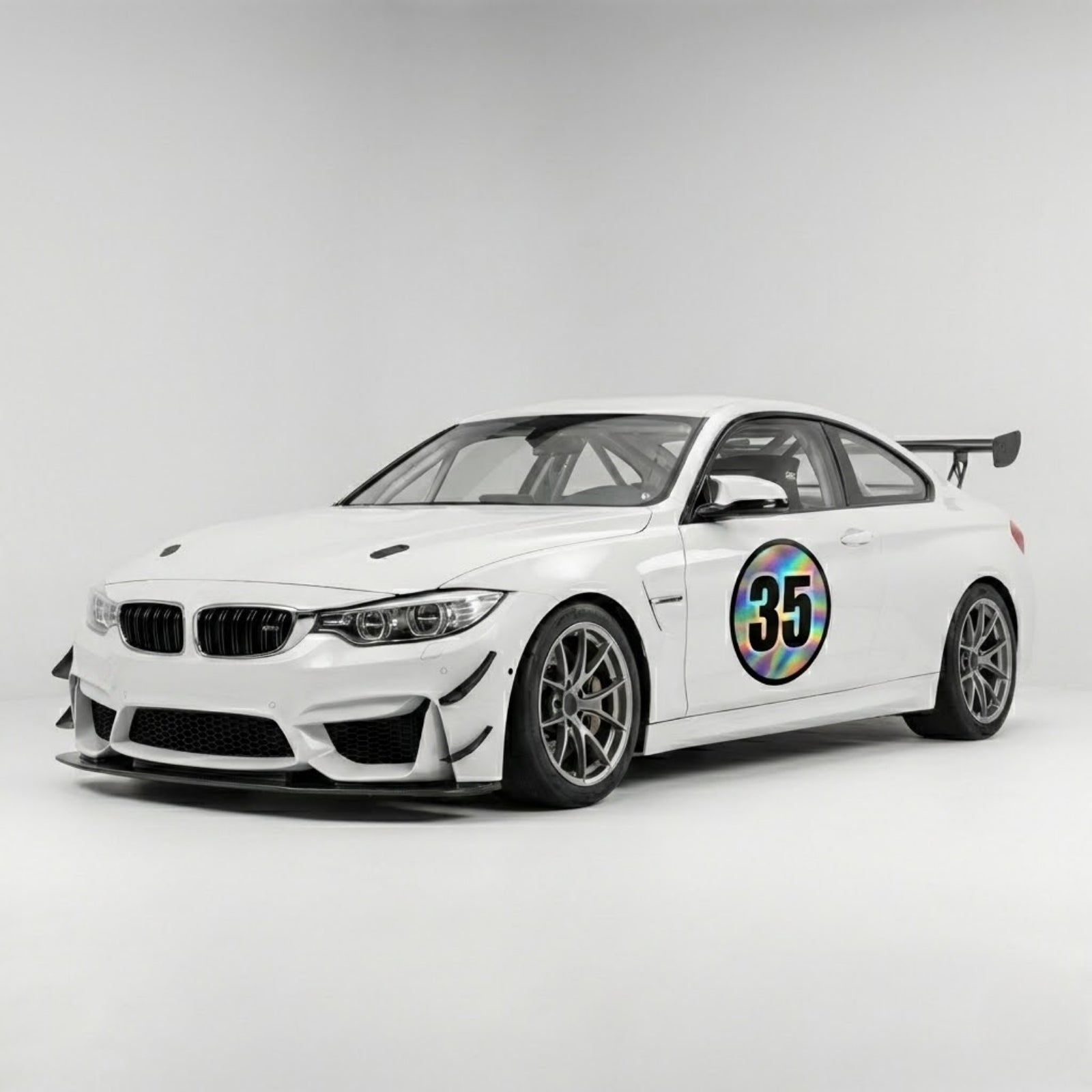 Custom Holographic Racing Number Stickers for Cars (Set of 2) - RCC005