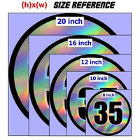 Custom Holographic Racing Number Stickers for Cars (Set of 2) - RCC005