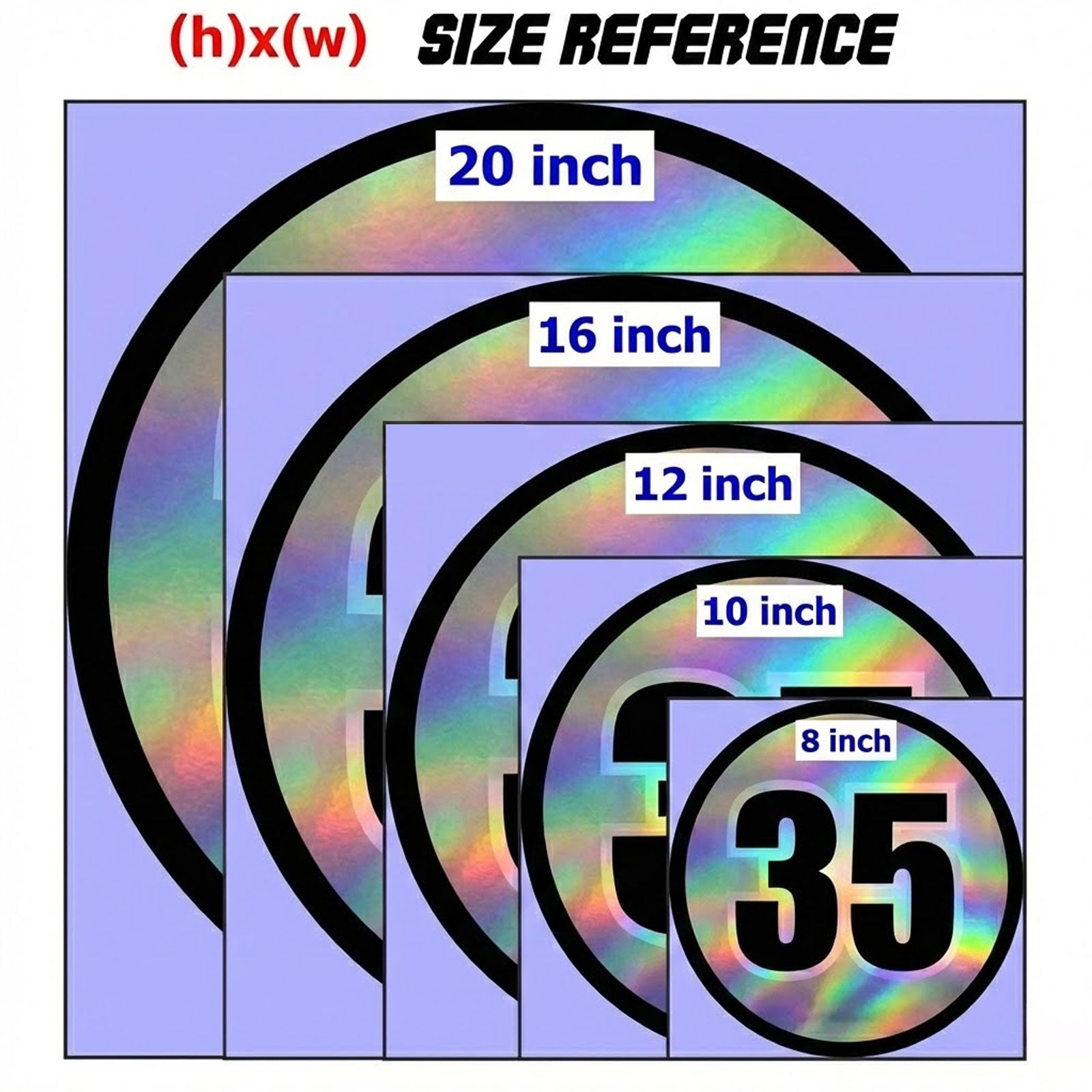 Custom Holographic Racing Number Stickers for Cars (Set of 2) - RCC005