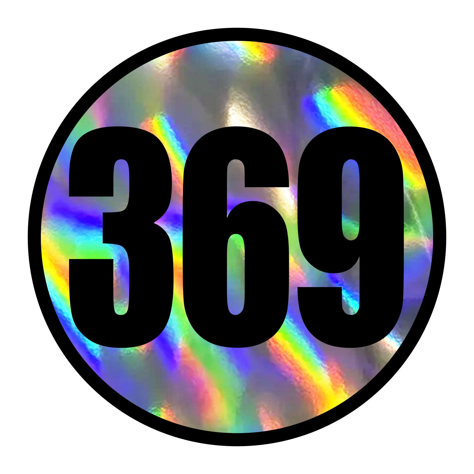 Custom Holographic Racing Number Stickers for Cars (Set of 2) - RCC006B