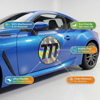 Custom Holographic Racing Number Stickers for Cars (Set of 2) - RCC006B
