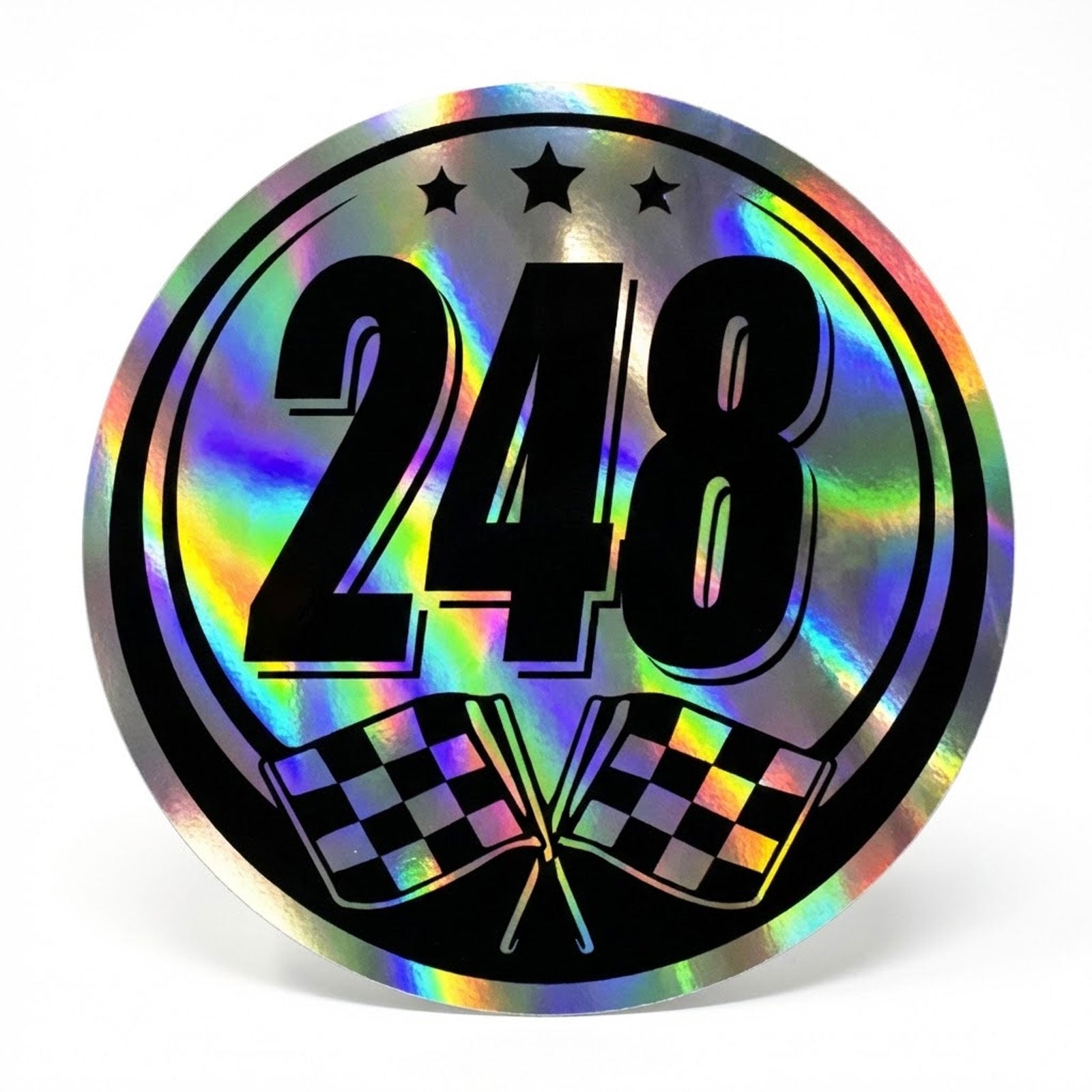 Custom Holographic Racing Number Stickers for Cars (Set of 2) - RCC007