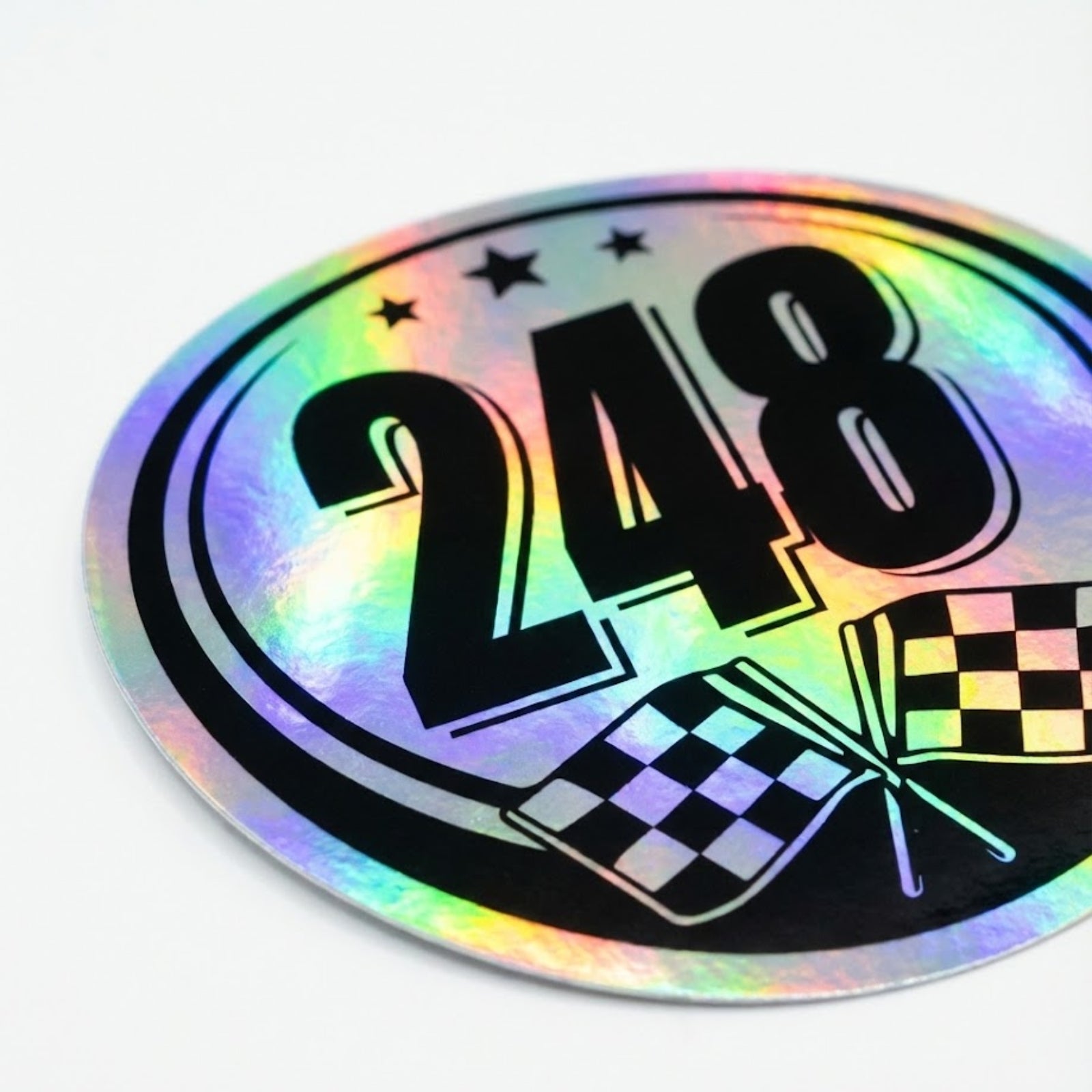 Custom Holographic Racing Number Stickers for Cars (Set of 2) - RCC007