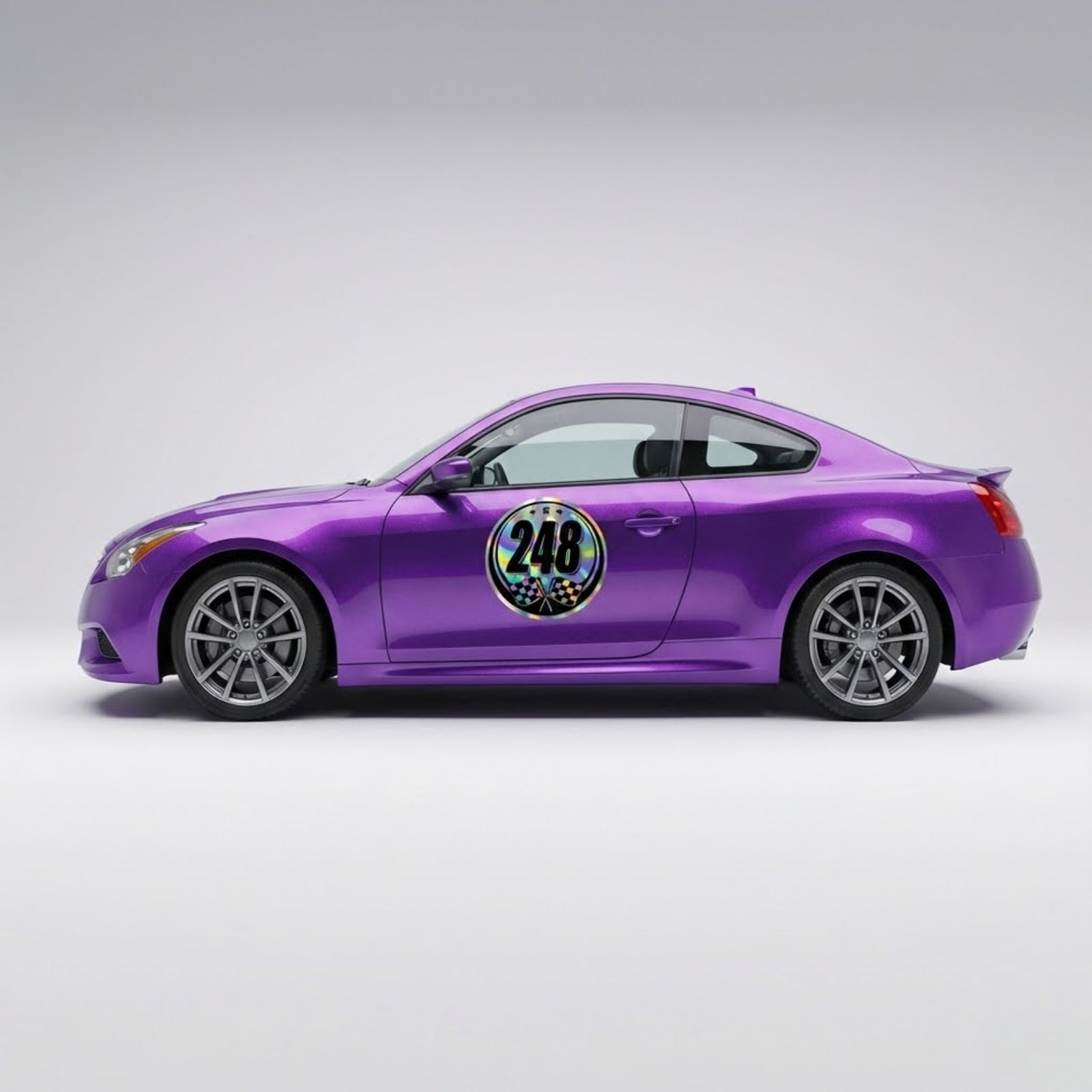 Custom Holographic Racing Number Stickers for Cars (Set of 2) - RCC007