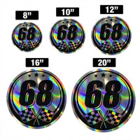 Custom Holographic Racing Number Stickers for Cars (Set of 2) - RCC007