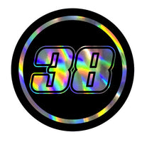 Custom Holographic Racing Number Stickers for Cars (Set of 2) - RCC008