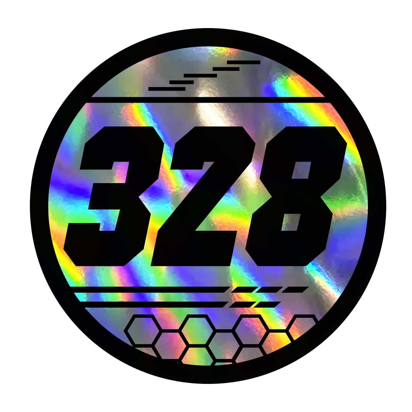 Custom Holographic Racing Number Stickers for Cars (Set of 2) - RCC009