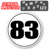 Personalize Custom Race Car Sticker Decals 2pcs - Circle Number Car Sticker with Thin Outline - MC Motoparts