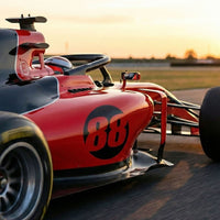 Solid Black Custom Hollow Racing Numbers - "Show-Through" Car Decals (Pair) - Style A - MC Motoparts