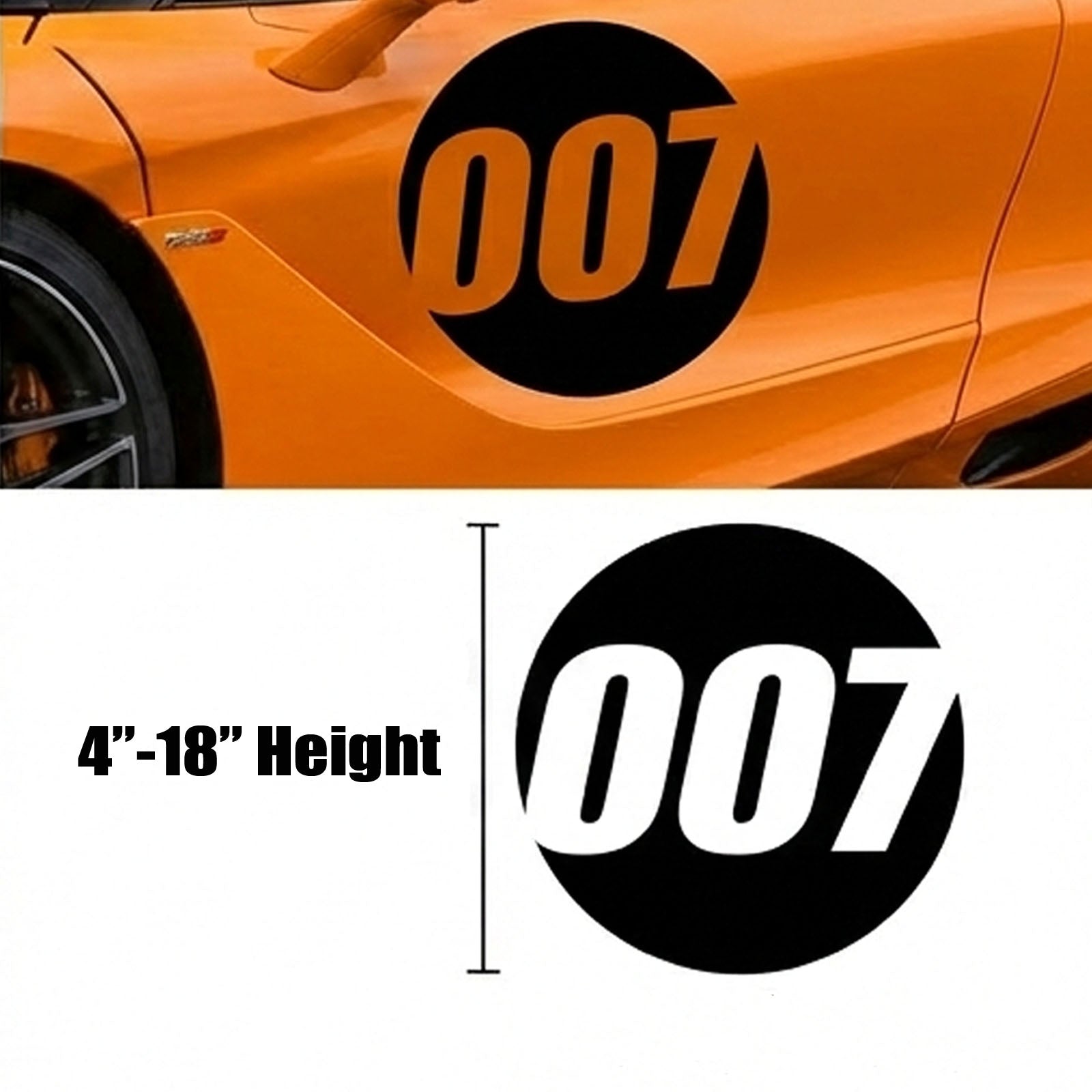 Solid Black Custom Hollow Racing Numbers - "Show-Through" Car Decals (Pair) - Style A - MC Motoparts