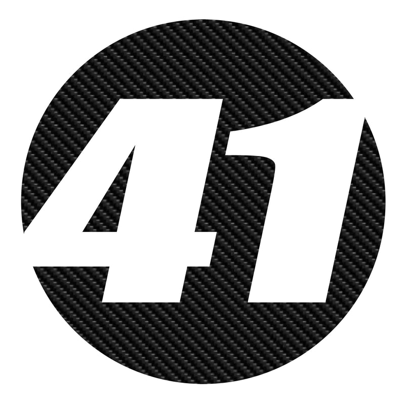 Custom 3D Textured Carbon Fiber Style Racing Numbers - Hollow "Show-Through" Decals (Pair) - Style A - MC Motoparts