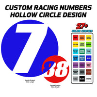Solid Color Custom Hollow Racing Numbers - "Show-Through" Car Decals (Pair) - Style A