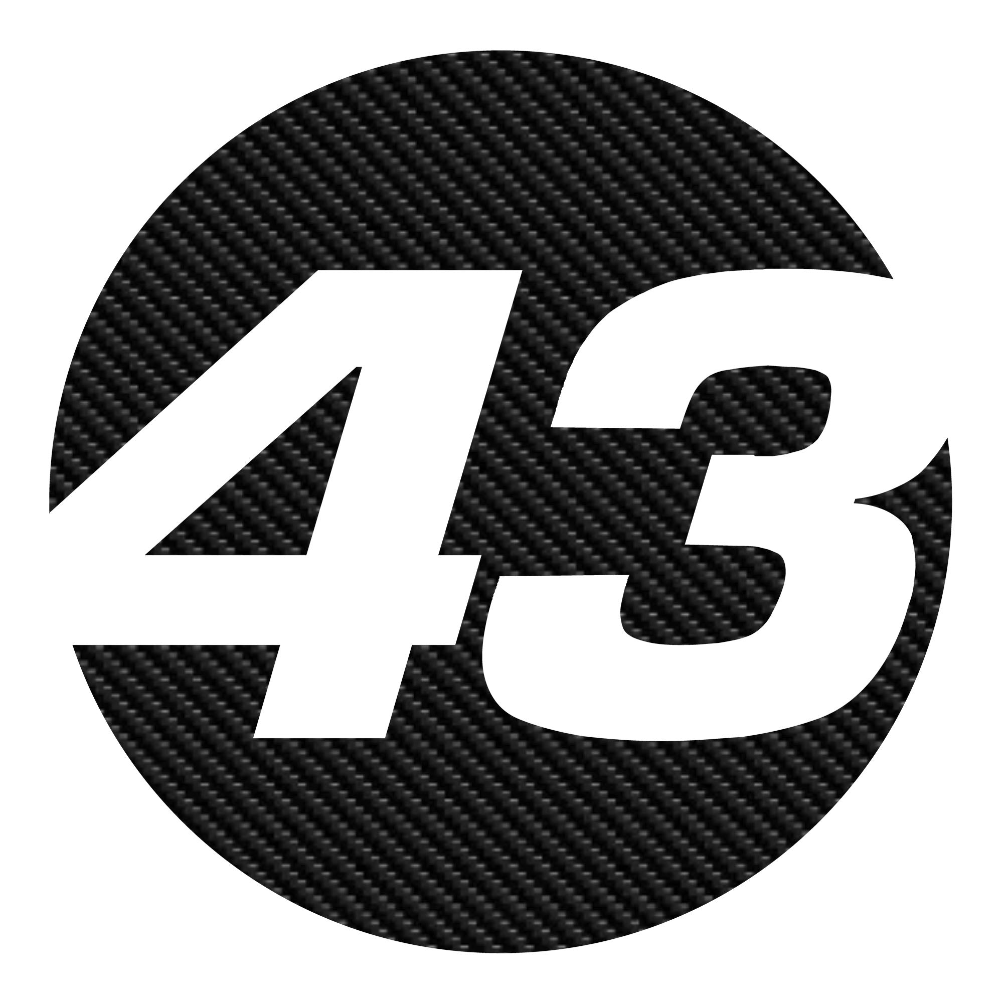 Custom 3D Textured Carbon Fiber Style Racing Numbers - Hollow "Show-Through" Decals (Pair) - Style C - MC Motoparts