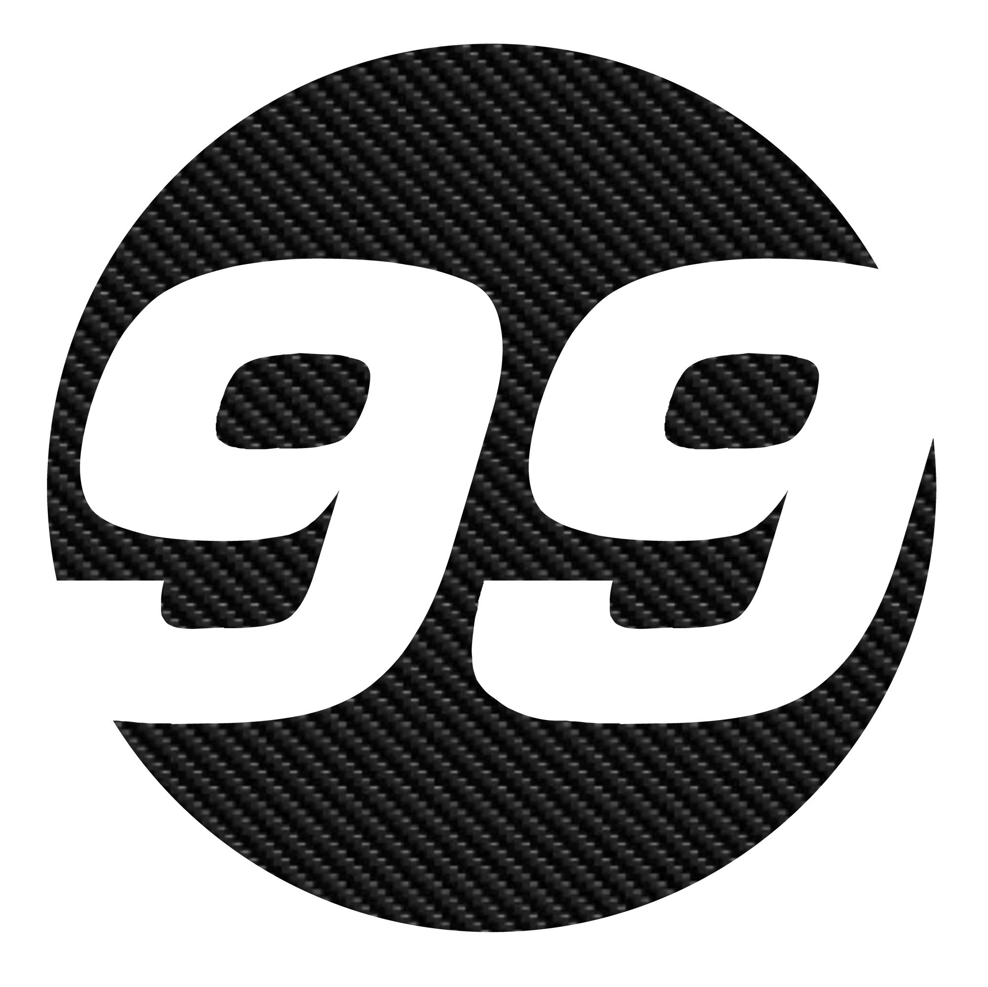 Custom 3D Textured Carbon Fiber Style Racing Numbers - Hollow "Show-Through" Decals (Pair) - Style C - MC Motoparts