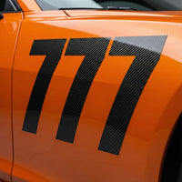 Custom Carbon Fiber Racing Number Stickers - Individual Cut Glossy Vinyl (2 sets) - MC Motoparts