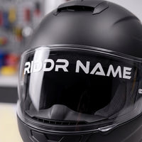 Custom Die-Cut Vinyl Helmet Visor Decal Sticker (Pair) - 15mm (0.59 in) / 20mm (0.79 in) Universal Lettering