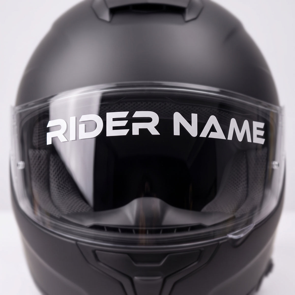 Custom Die-Cut Vinyl Helmet Visor Decal Sticker (Pair) - 15mm (0.59 in) / 20mm (0.79 in) Universal Lettering