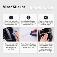 Custom Die-Cut Vinyl Helmet Visor Decal Sticker (Pair) - 15mm (0.59 in) / 20mm (0.79 in) Universal Lettering