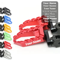 MC Motoparts Custom Engraved Name BUZZ FRONT / REAR Lowering Wide Foot Pegs - Personlization Footpegs