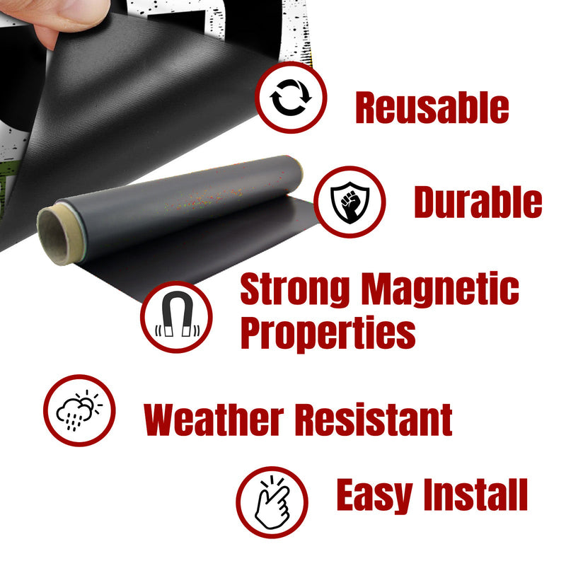 2pcs Number 60 Circle Racing Number Magnets, 8 inch-18 inch, White Background - MC Motoparts