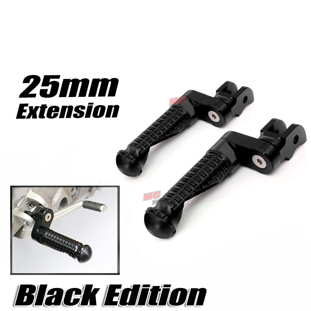{Front}  Fits Greenger G3S G3 2023-2024 BLACK SHADOW 25mm Extension Foot Pegs - MC Motoparts
