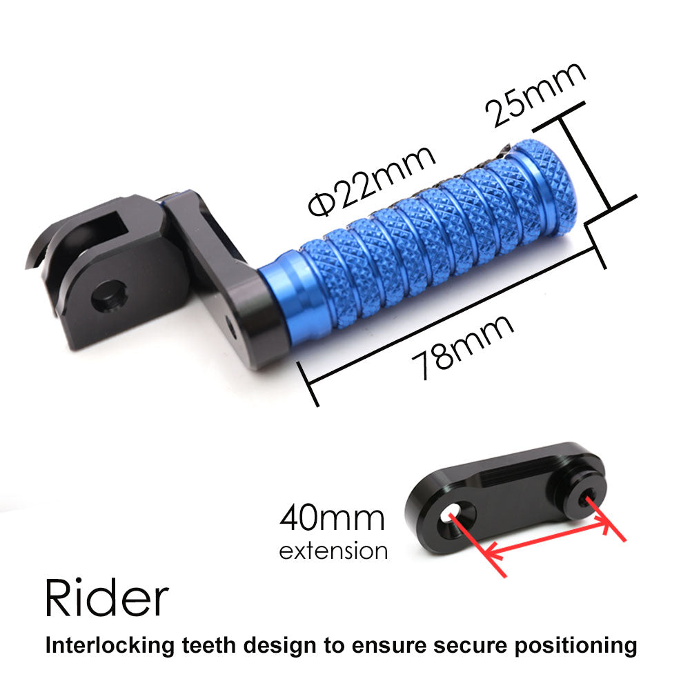{Delantero} Se adapta a las clavijas de pie de poste ajustables Aprilia Shiver 900 SL750 de 25 mm