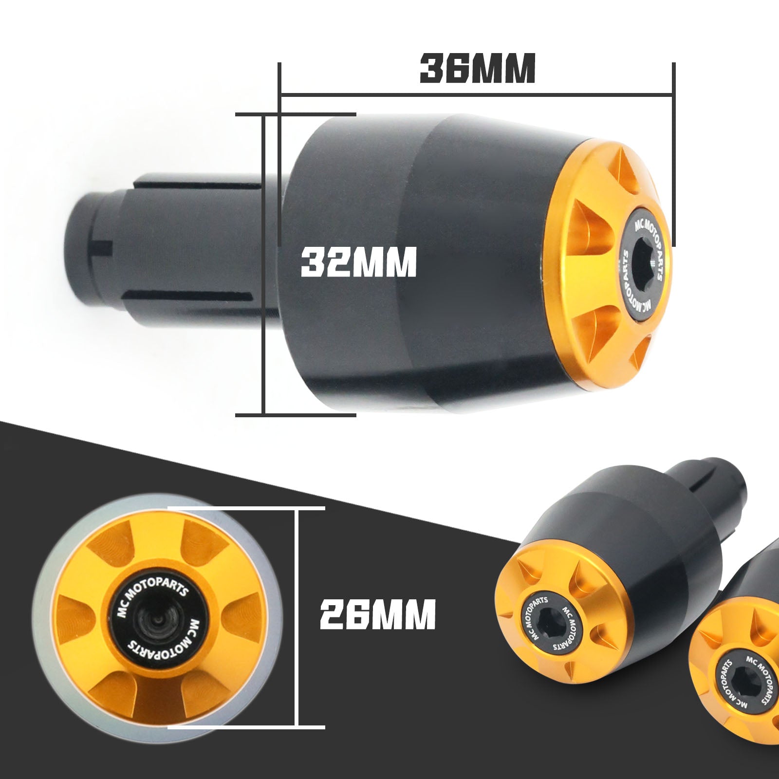 Fit Yamaha YZF R125 X-Max 250 300 STORM CNC Bar Ends