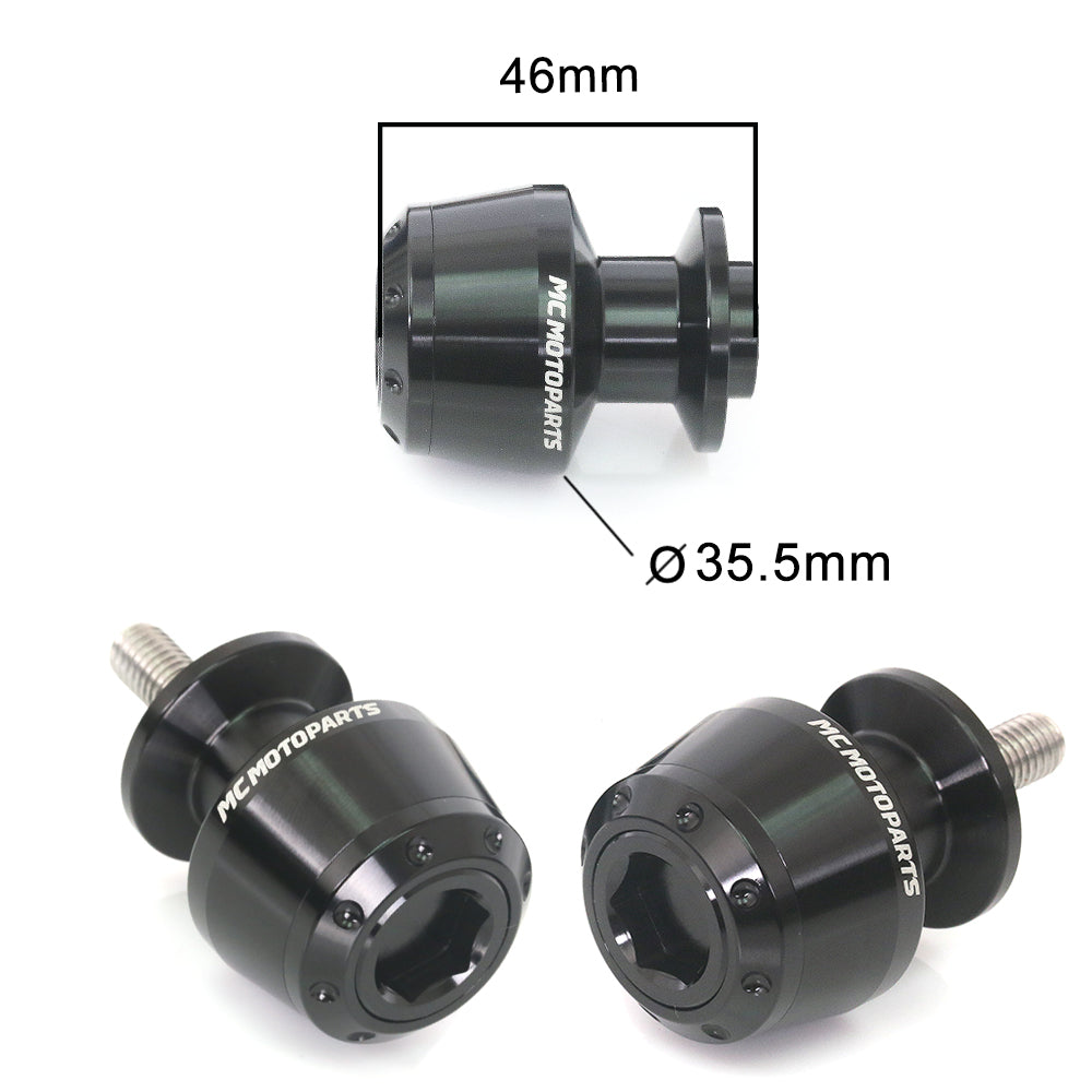 Fits Triumph Daytona Street Triple 675 06-10 ATOM 6mm Paddock Stand Swingarm Spools - MC Motoparts