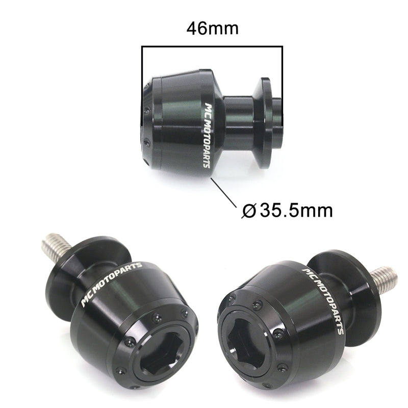 Fits Triumph Daytona Street Triple 675 06-10 ATOM 6mm Paddock Stand Swingarm Spools - MC Motoparts