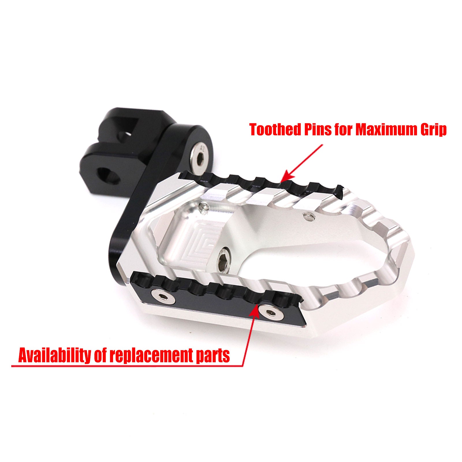 {Front}  Fits Yamaha XVS250 XVS400 Virago 250 TRC Touring 40mm Multi-Step Wide Foot Pegs - MC Motoparts